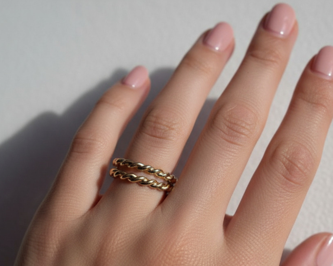 Hand Made 3mm full round Rope Twist ring- Made in house