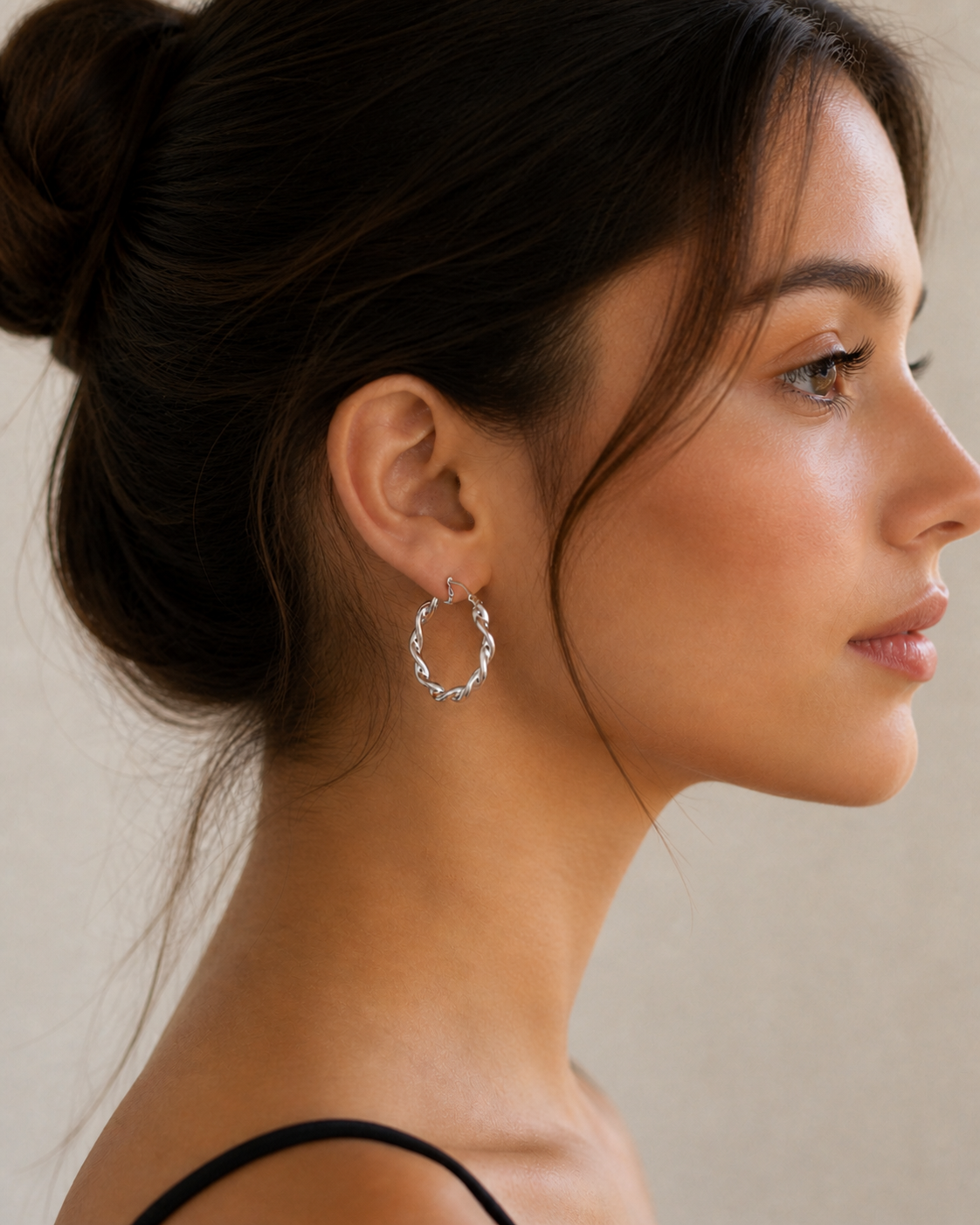 Sliver twist hoops - Two sizes large and small