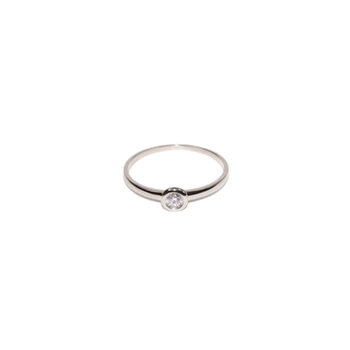 Bezel set diamond ring