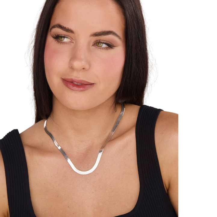 The Herring bone chain- Silver