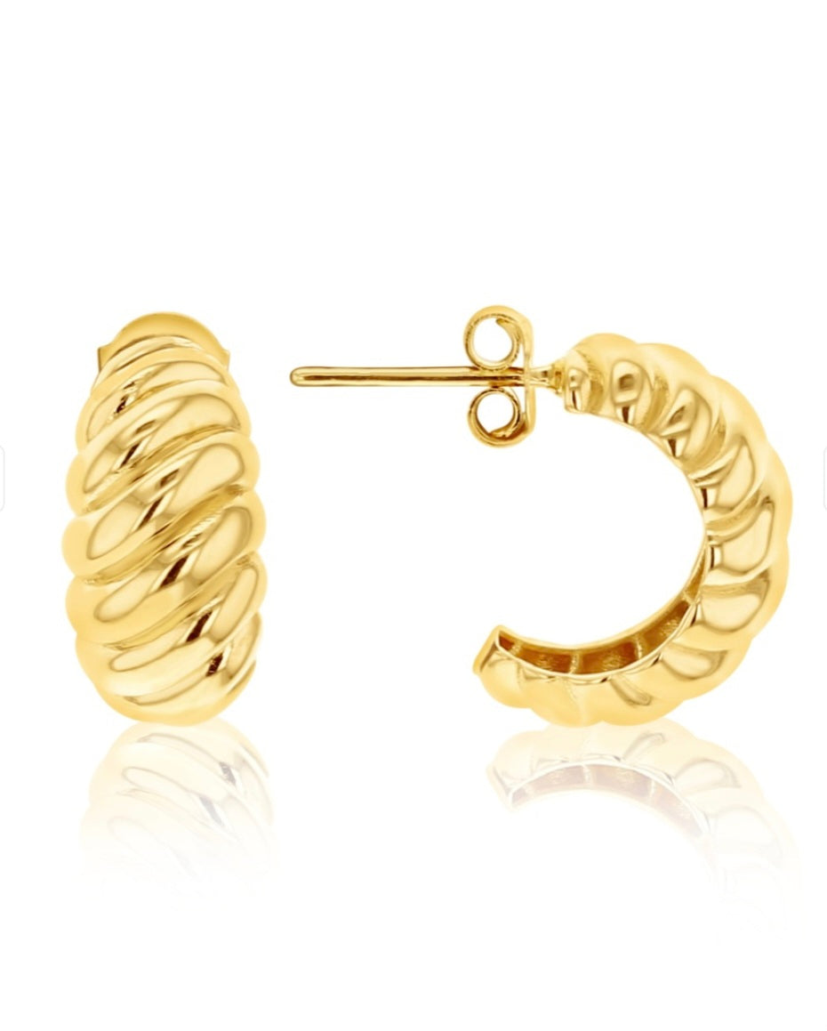 Scallop Hoop Earrings- Studs