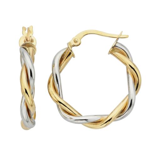 Duo- Two tone Twist Hoops