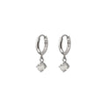 Silver Huggies with CZ Drops