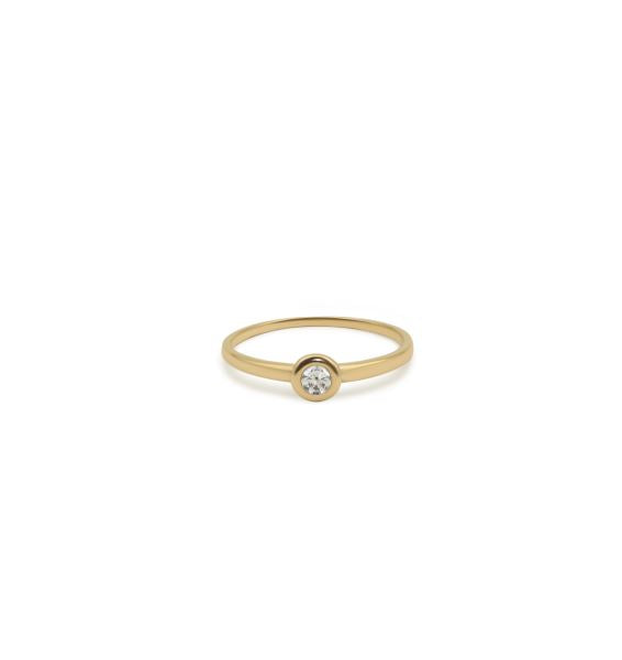 Bezel set diamond ring