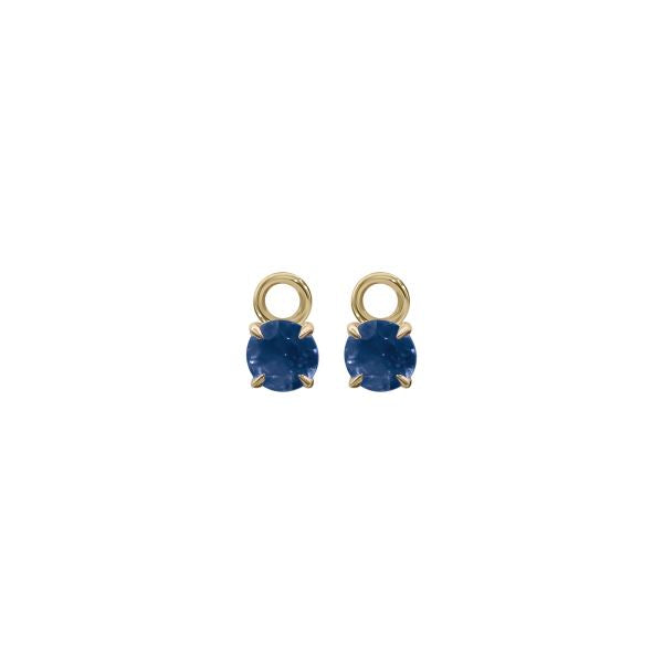 Drops Claw Set Lab grown Gem Stones on 9ct yellow gold huggies