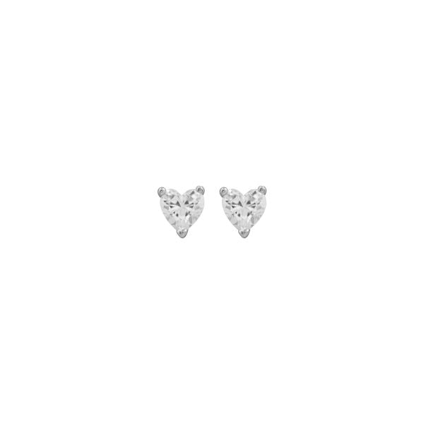 CZ - Silver Heart Studs